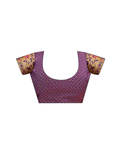 Dark Purple Silk Woven Paithani Saree