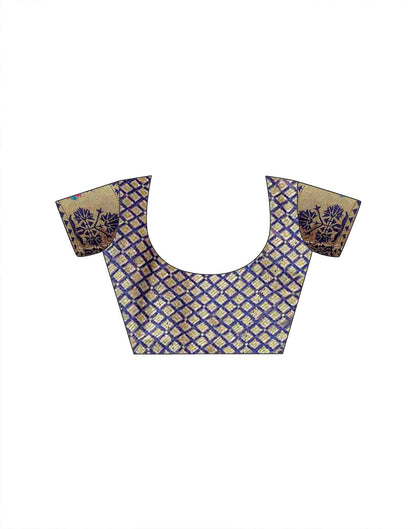 Navy Blue Silk Woven Paithani Saree