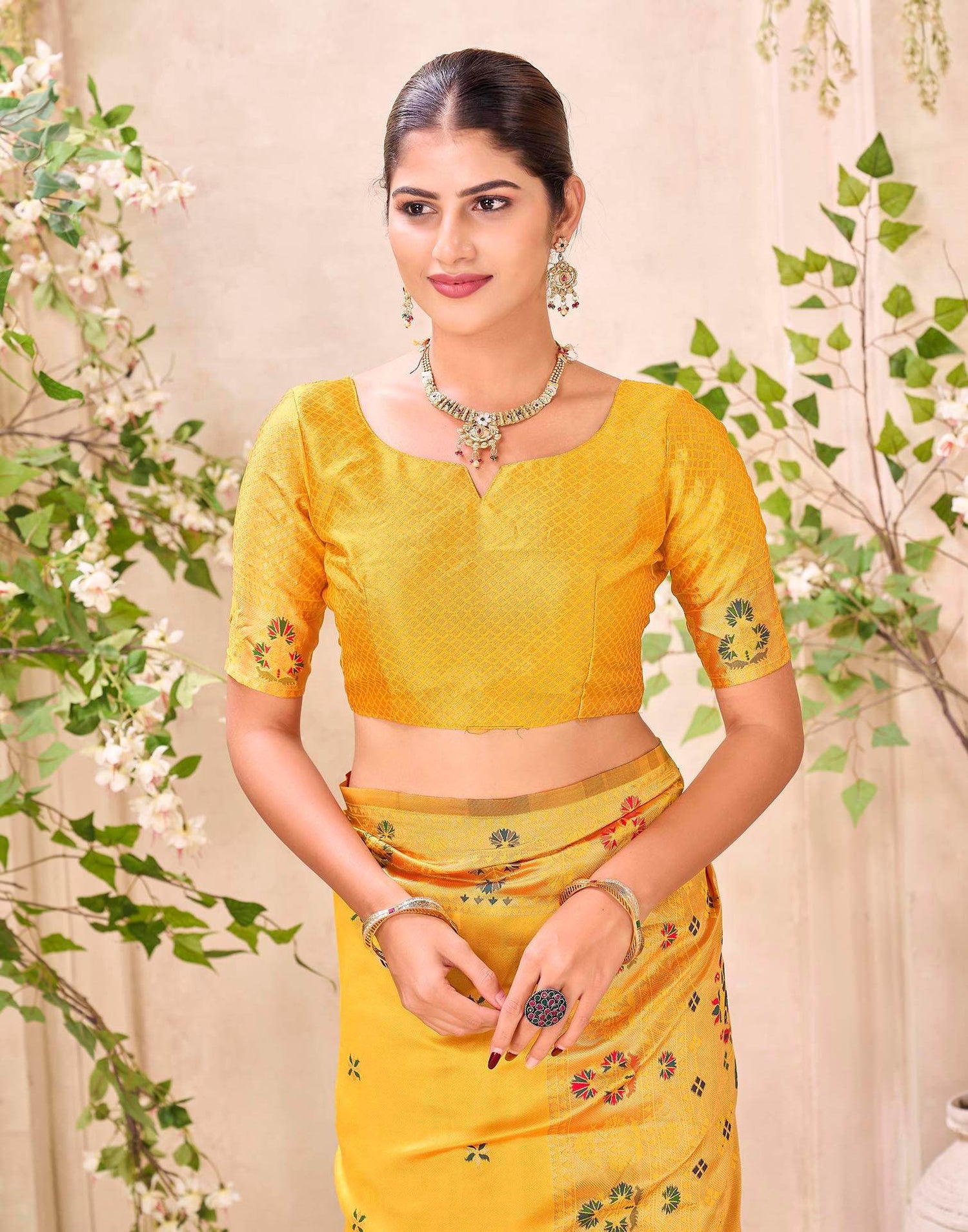 Yellow Silk Woven Paithani Saree