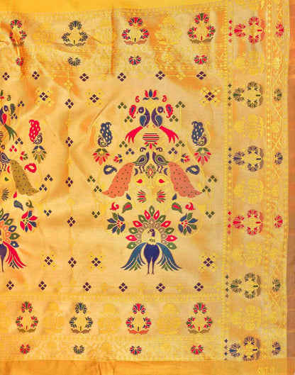 Yellow Silk Woven Paithani Saree
