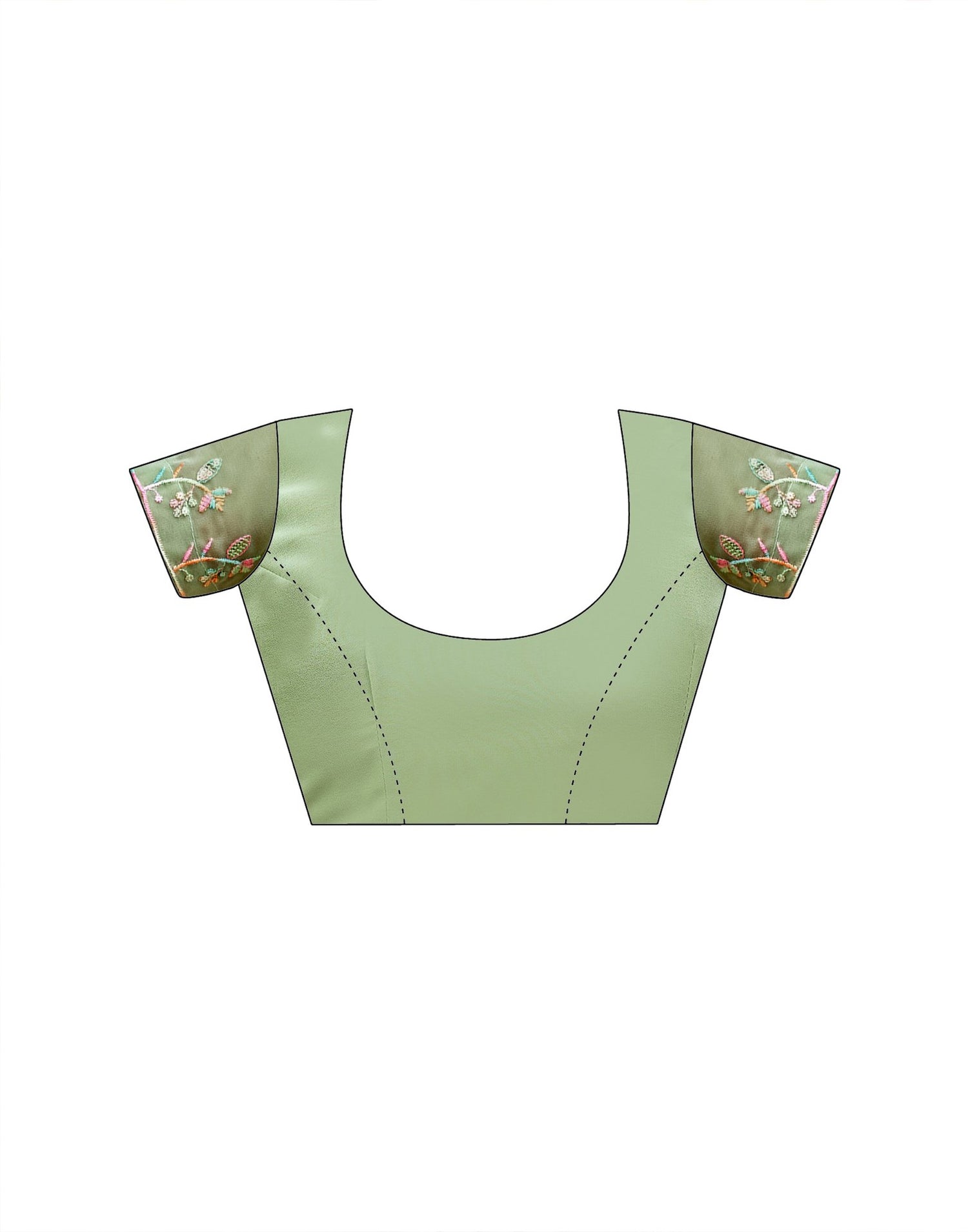 Pista Green Georgette Sequence Embroidery Saree