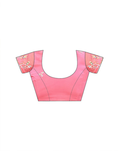 Pink Georgette Sequence Embroidery Saree