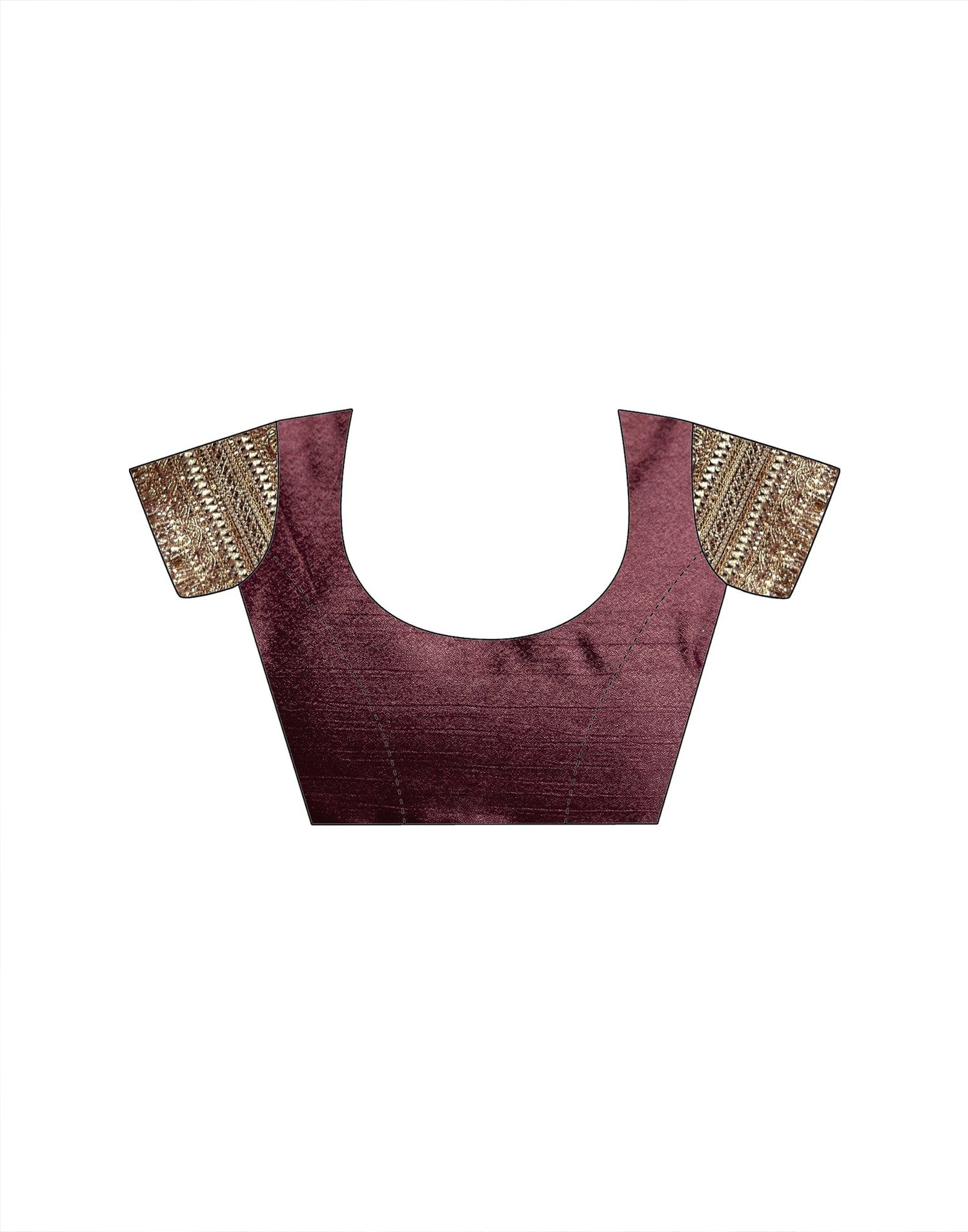Dusty Wine Chinnon Silk Gota Lace Saree
