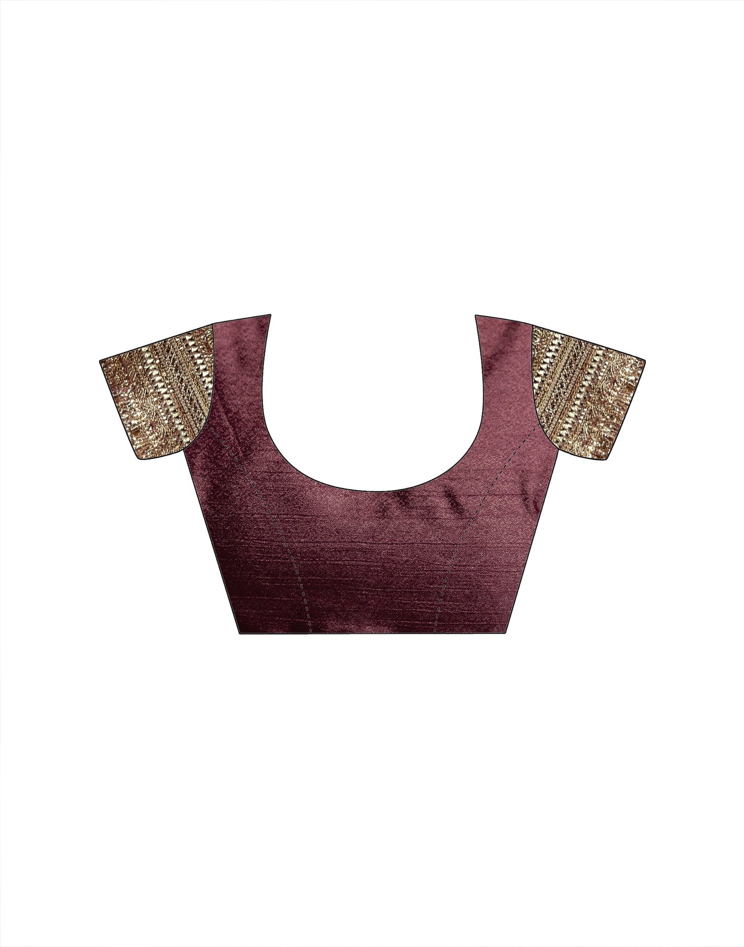 Dusty Wine Chinnon Silk Gota Lace Saree