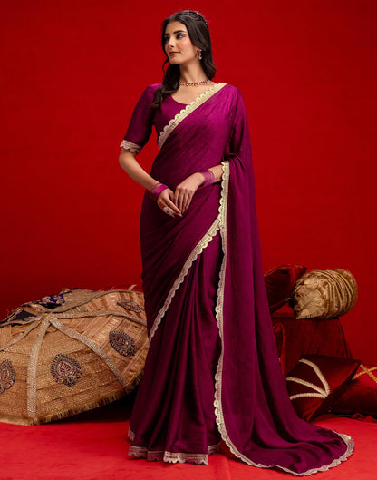Magenta Crush Silk Lace Saree