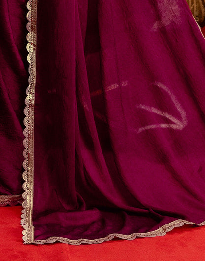 Magenta Crush Silk Lace Saree