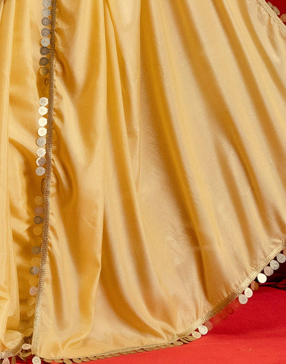 Dusty Golden Shimmer Lace Saree