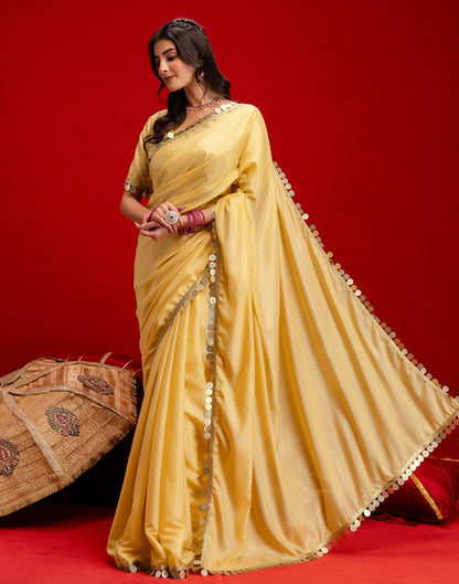 Dusty Golden Shimmer Lace Saree