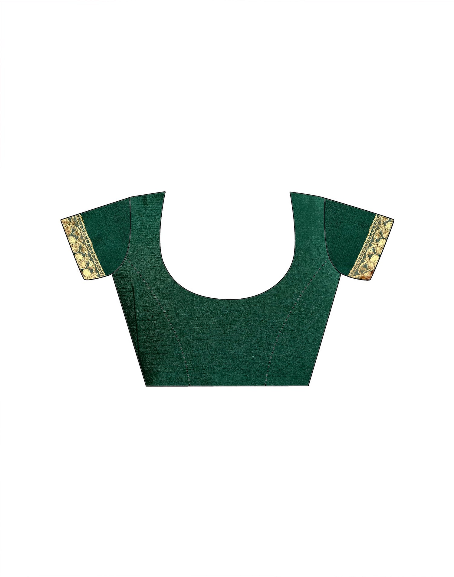 Dark Green Chinon Lace Saree