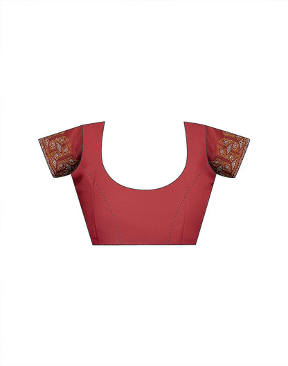 Rust Shimmer Stone Work Swarovski Saree