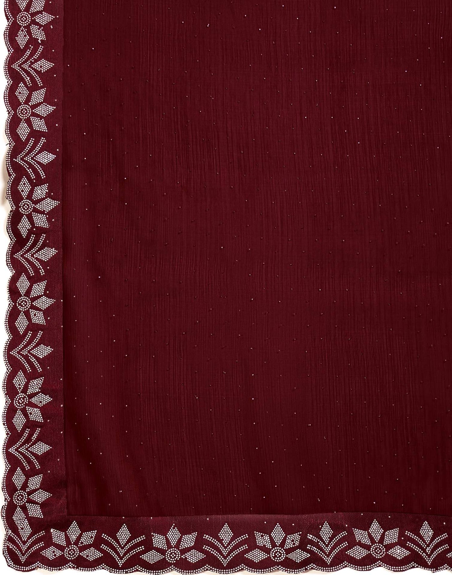 Maroon Shimmer Stone Work Swarovski Saree
