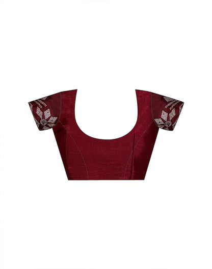 Maroon Shimmer Stone Work Swarovski Saree