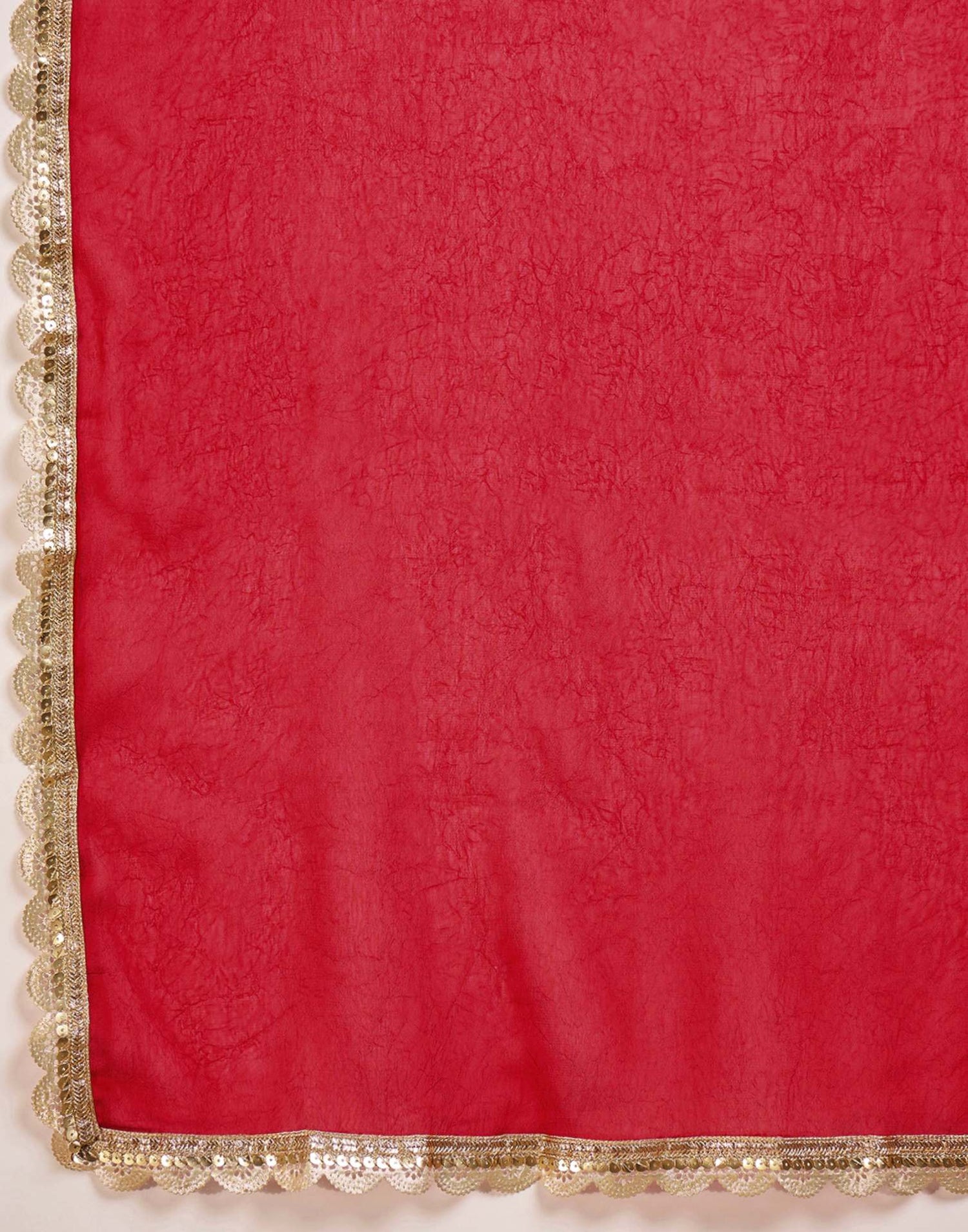 Red Crush Silk Lace Saree