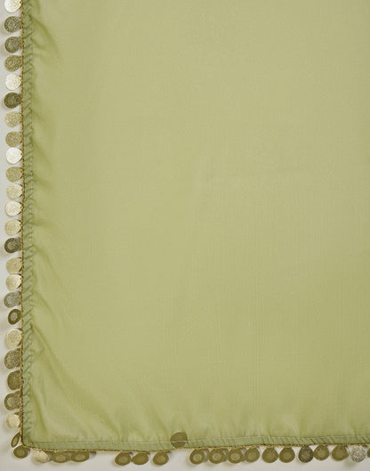 Pista Green Shimmer Lace Saree