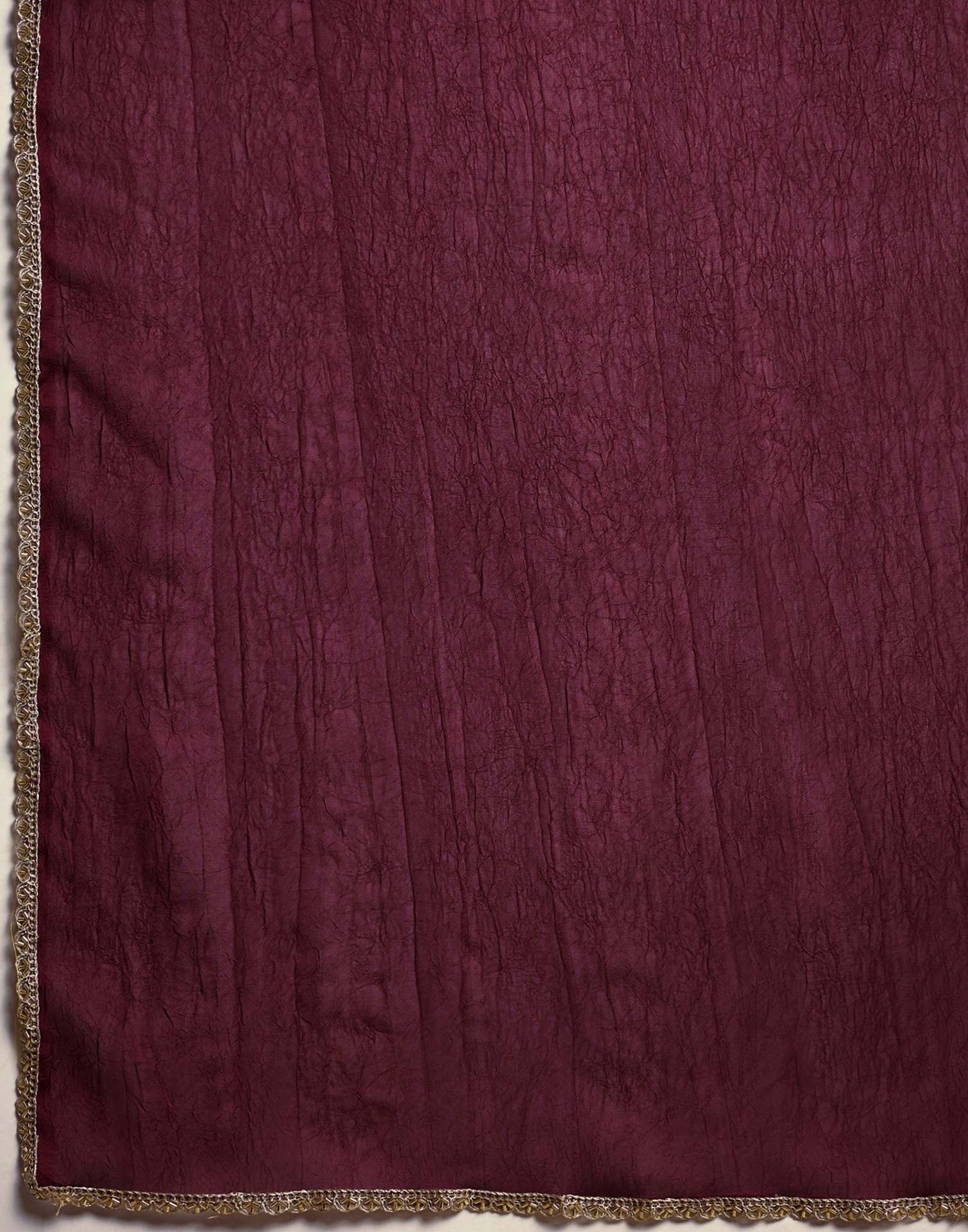 Dusty Wine Crush Silk Lace Saree