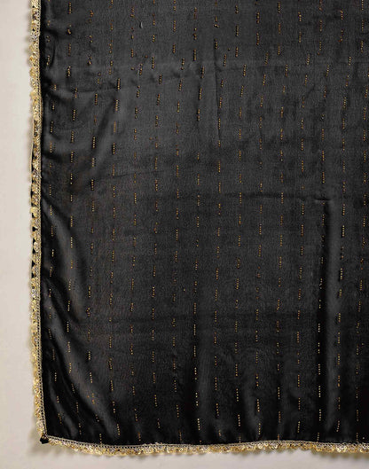 Black Georgette Stone Work Lace Saree