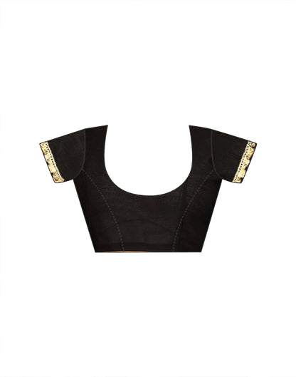 Black Georgette Stone Work Lace Saree