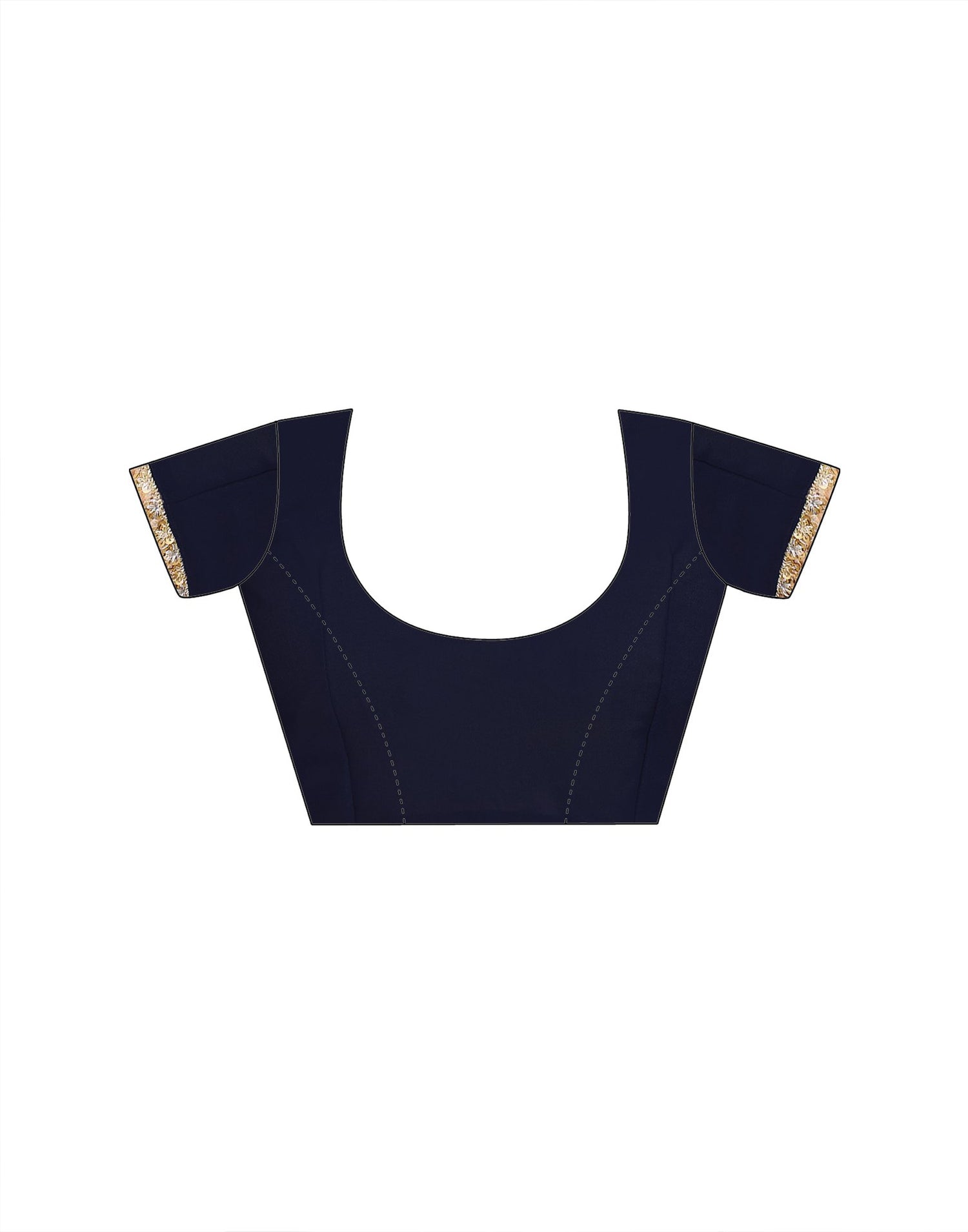 Navy Blue Georgette Stone Work Lace Saree