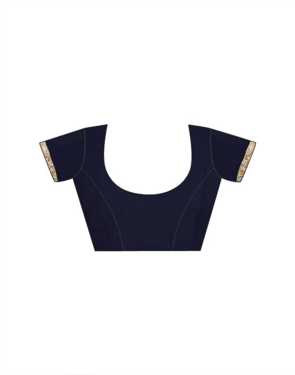 Navy Blue Georgette Stone Work Lace Saree