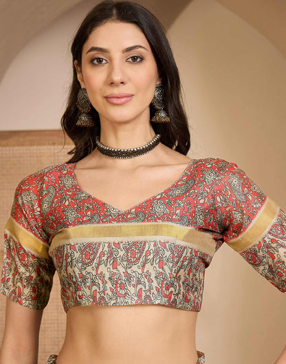 Black Cotton Silk Printed Saree