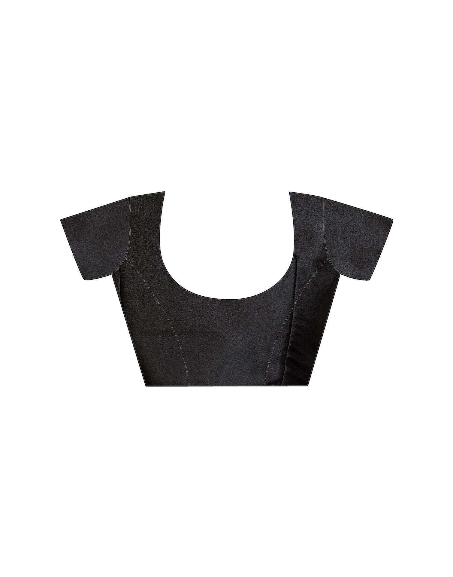 Black Satin Printed Saree