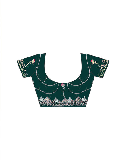 Green Silk Sequence Embroidery Saree