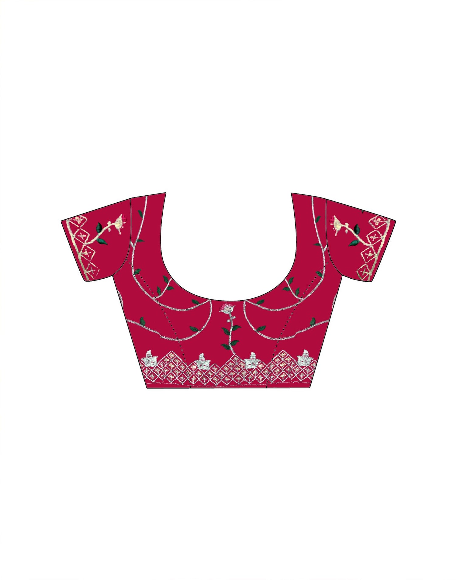 Wine Silk Sequence Embroidery Saree