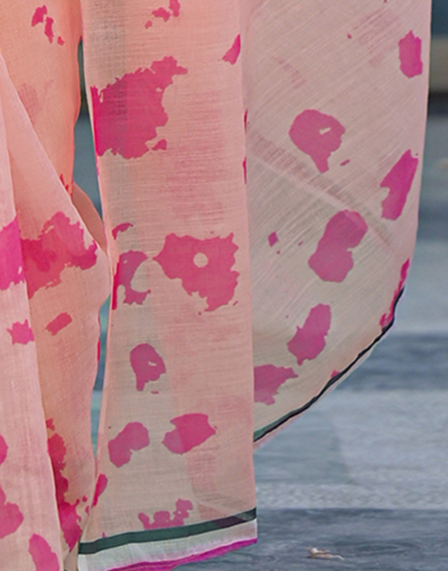 Holi Peach Linen Printed Saree