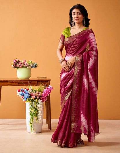 Maroon Silk Woven Printed Saree