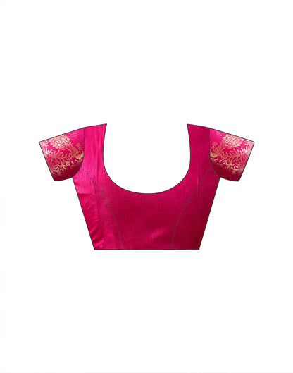 Navy Blue Silk Woven Printed Saree