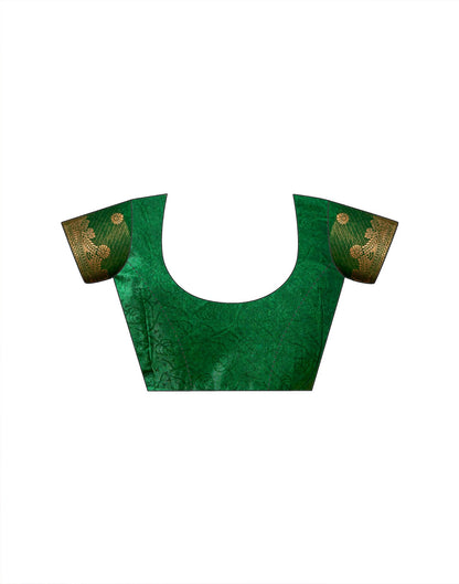 Red Silk Woven Printed Saree