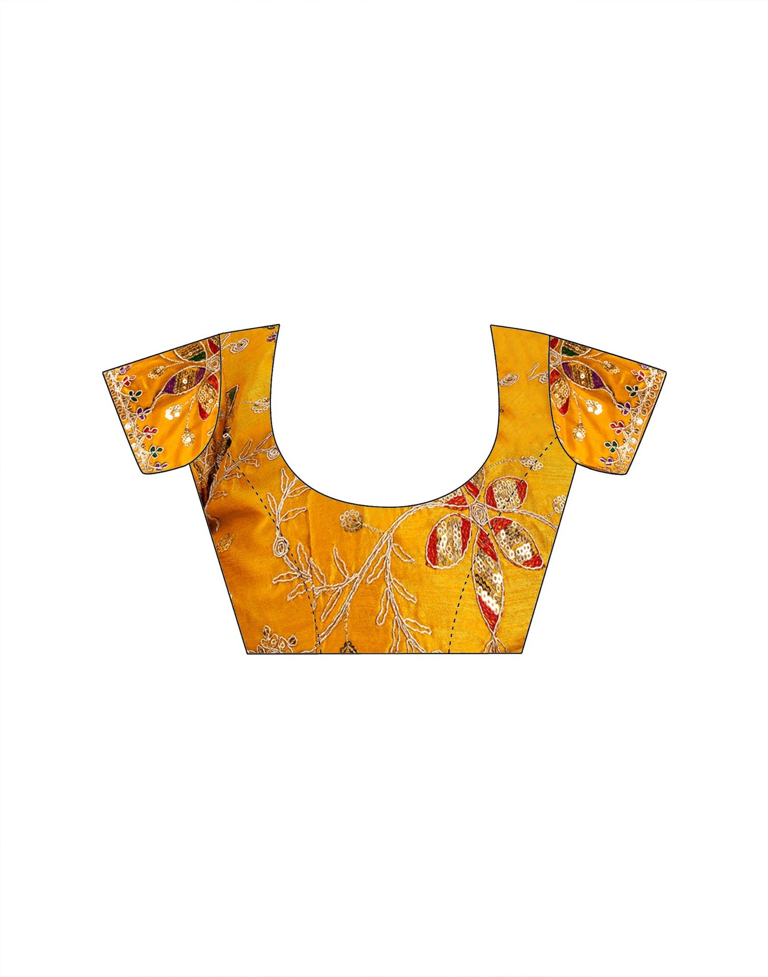 Yellow Georgette Printed Bandhani Saree