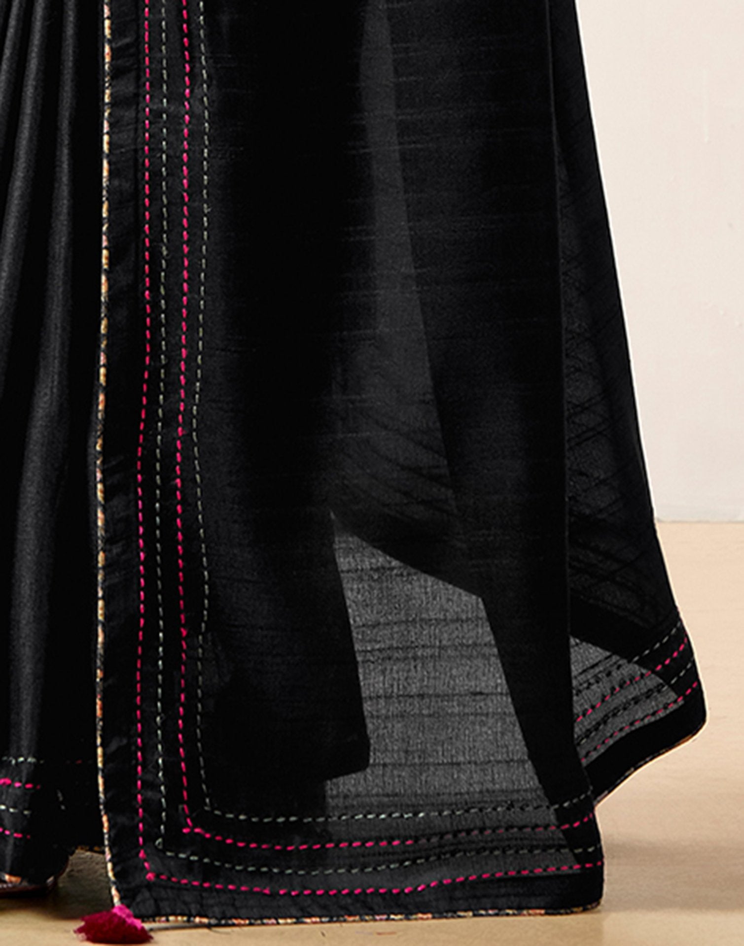 Black Silk Embroidery Saree