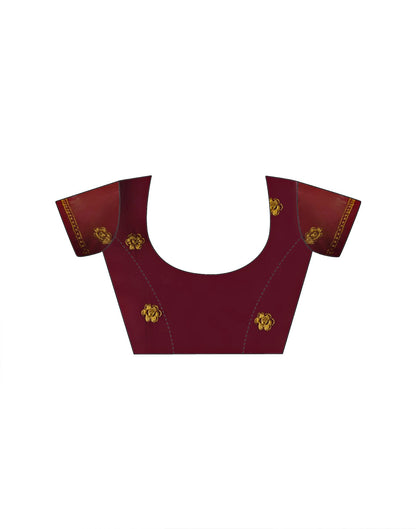 Maroon Georgette Embroidery Saree