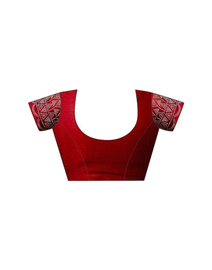 Maroon Chiffon Stone Work Swarovski Saree