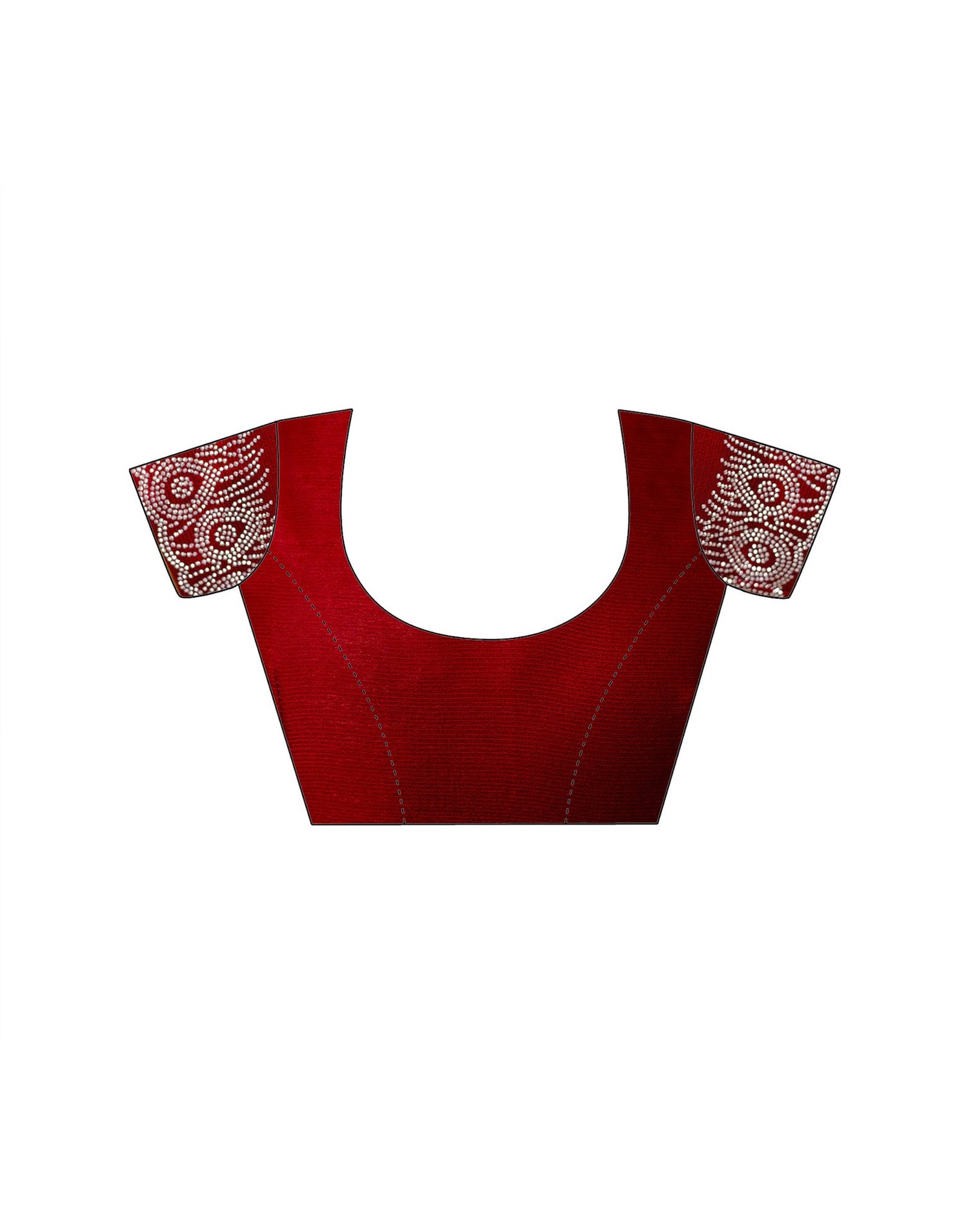 Maroon Chiffon Stone Work Swarovski Saree