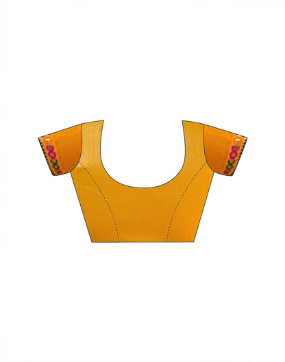 Orange Georgette Printed Bandhani Saree