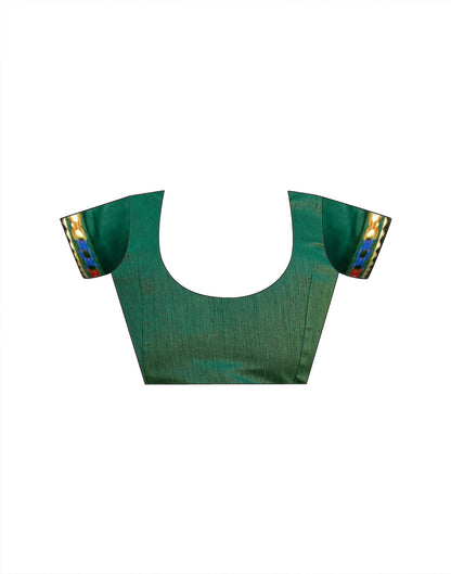 Dark Green Georgette Printed Bandhani Saree