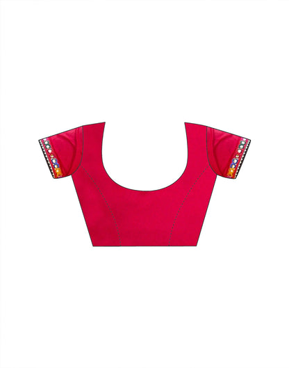 Maroon Georgette Printed Bandhani Saree