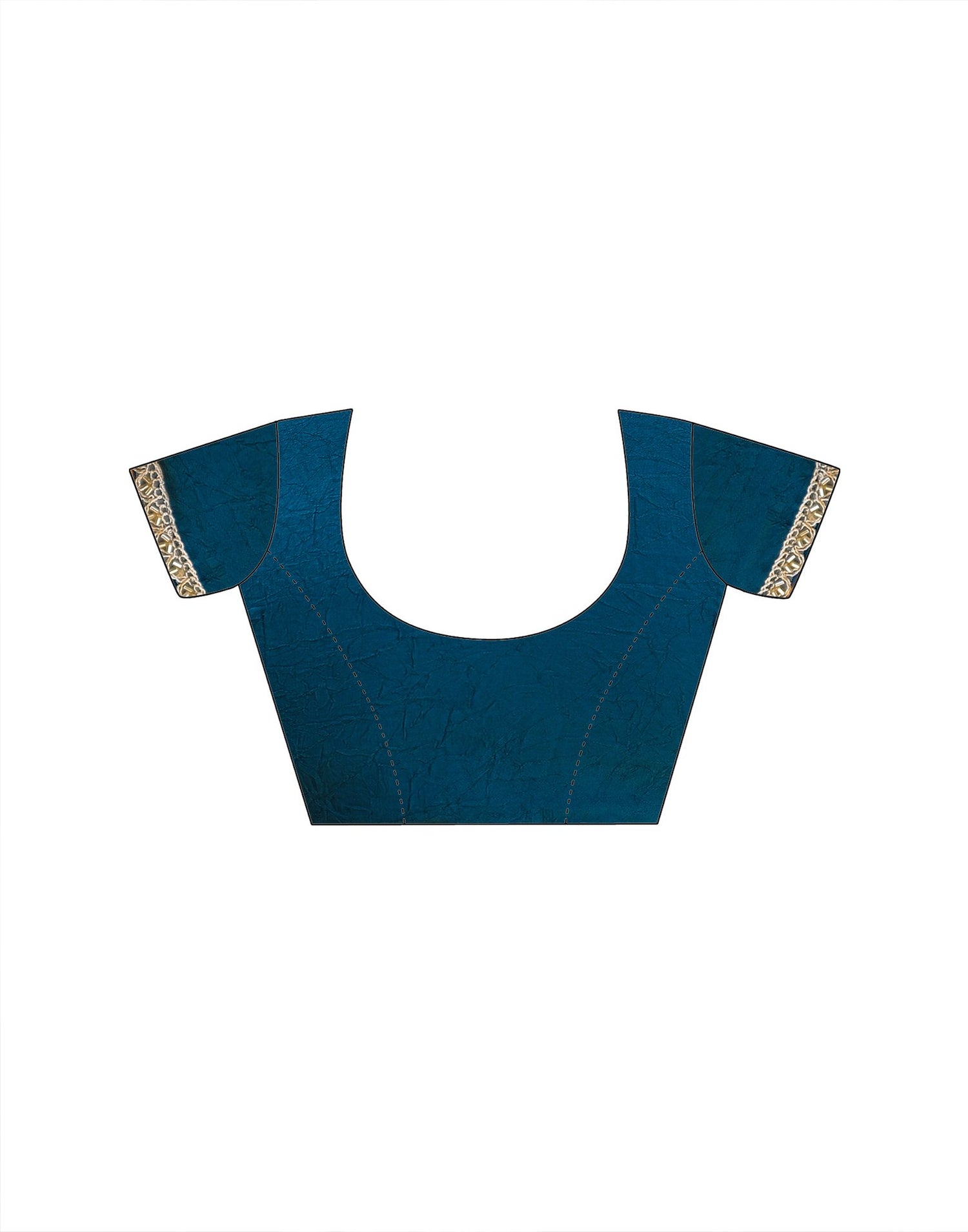 Teal Blue Crush Silk lace Saree