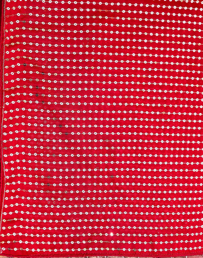 Red Georgette Sequence Embroidery Saree