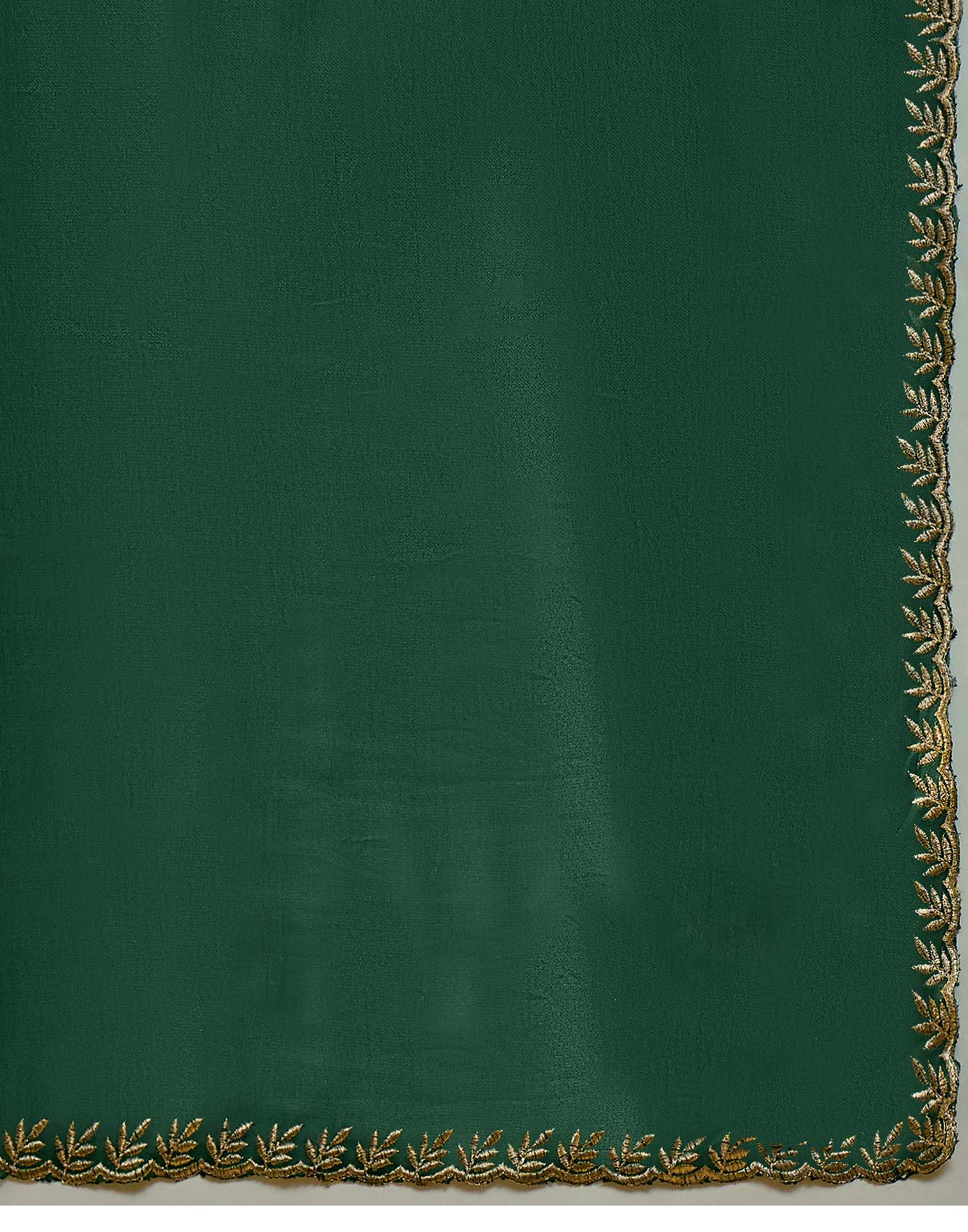 Green Silk Embroidery Saree