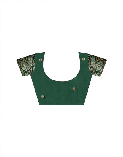 Green Silk Embroidery Saree