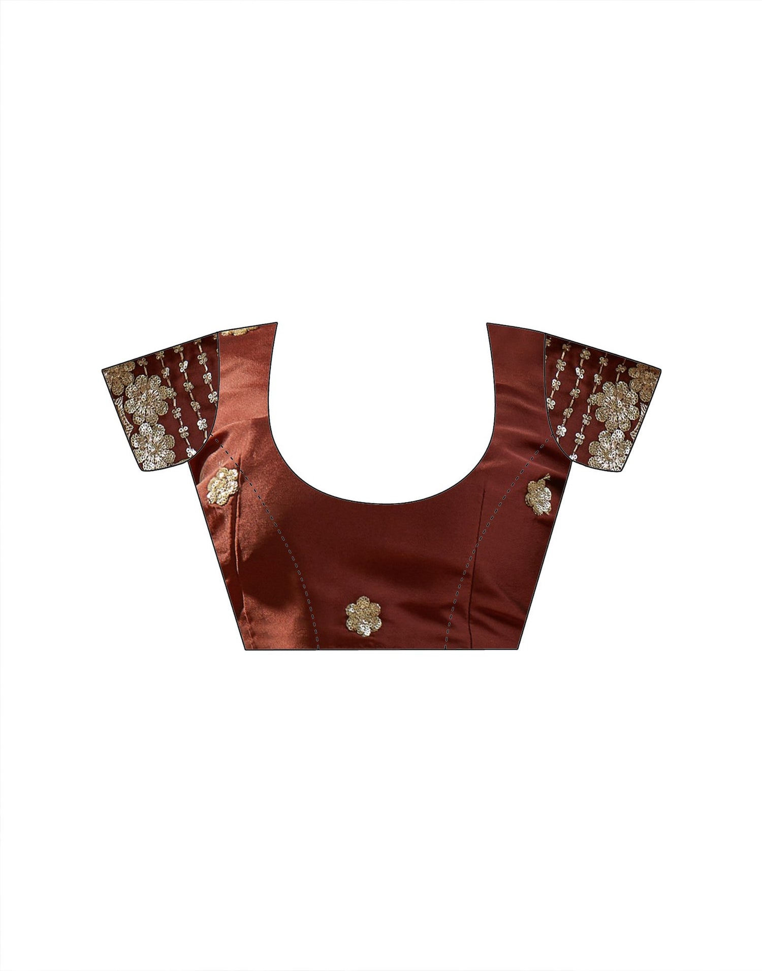 Maroon Silk Sequence Embroidery Lace Saree