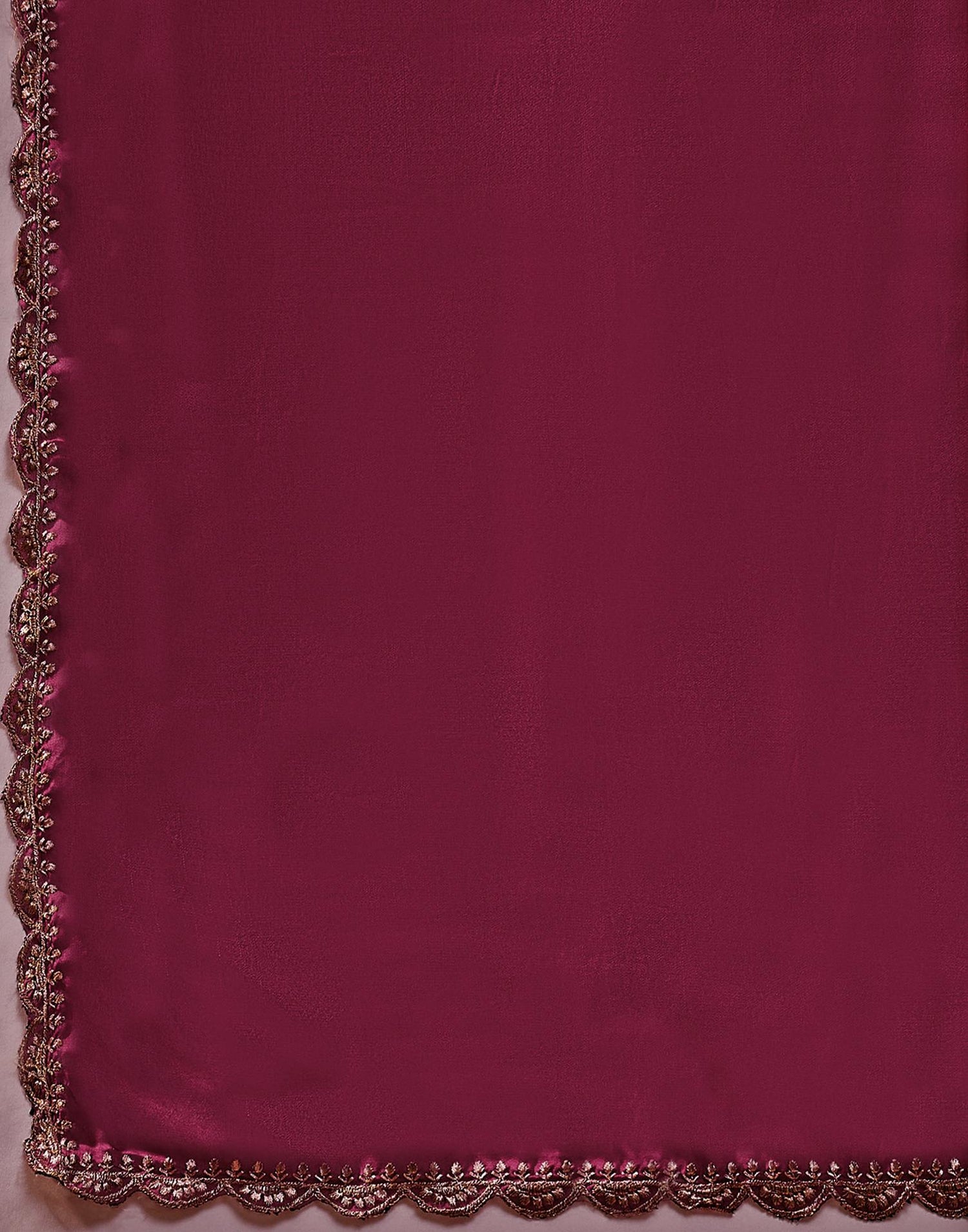 Rani Pink Silk Embroidery Saree