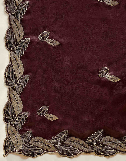 Maroon Shimmer Embroidery Saree