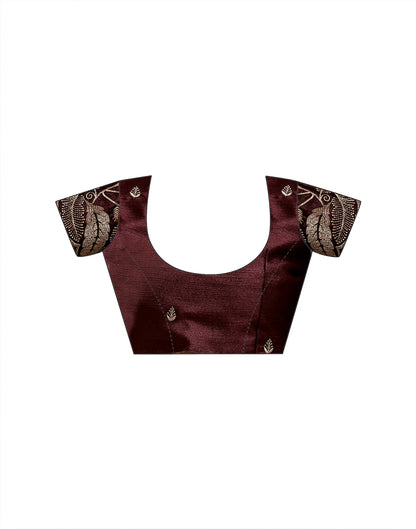Maroon Shimmer Embroidery Saree