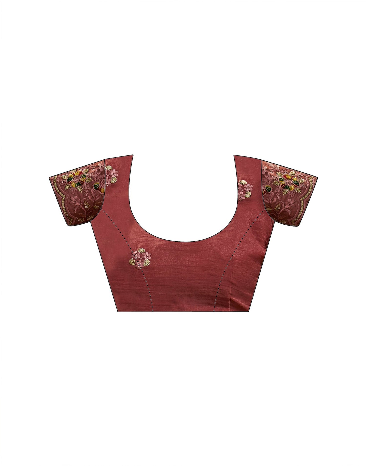 Dusty Rose Pink Shimmer Embroidery Saree