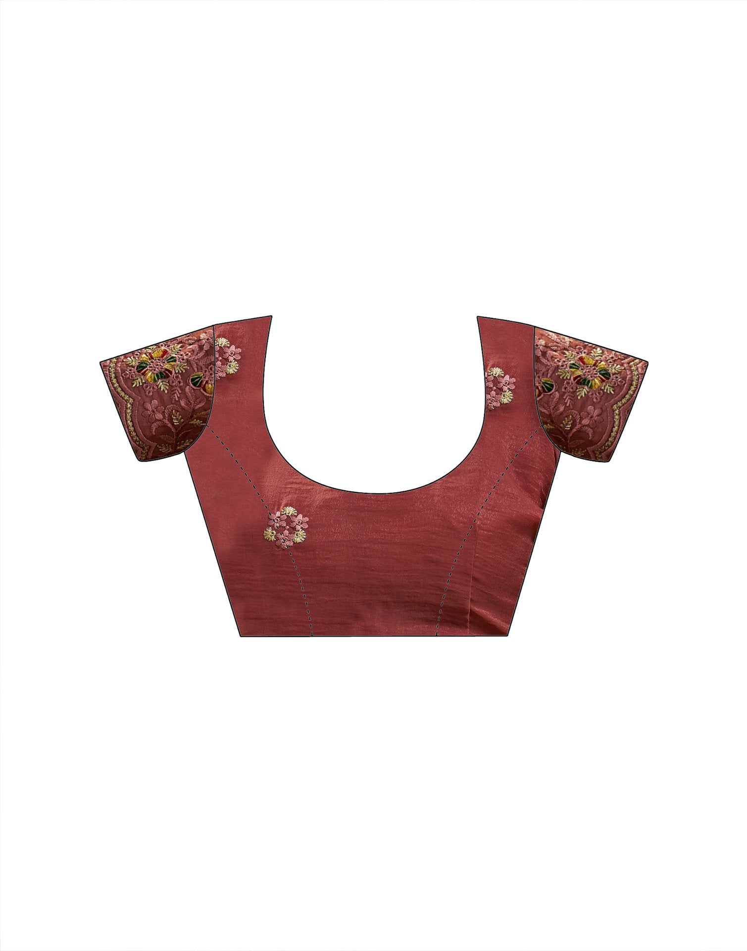 Dusty Rose Pink Shimmer Embroidery Saree