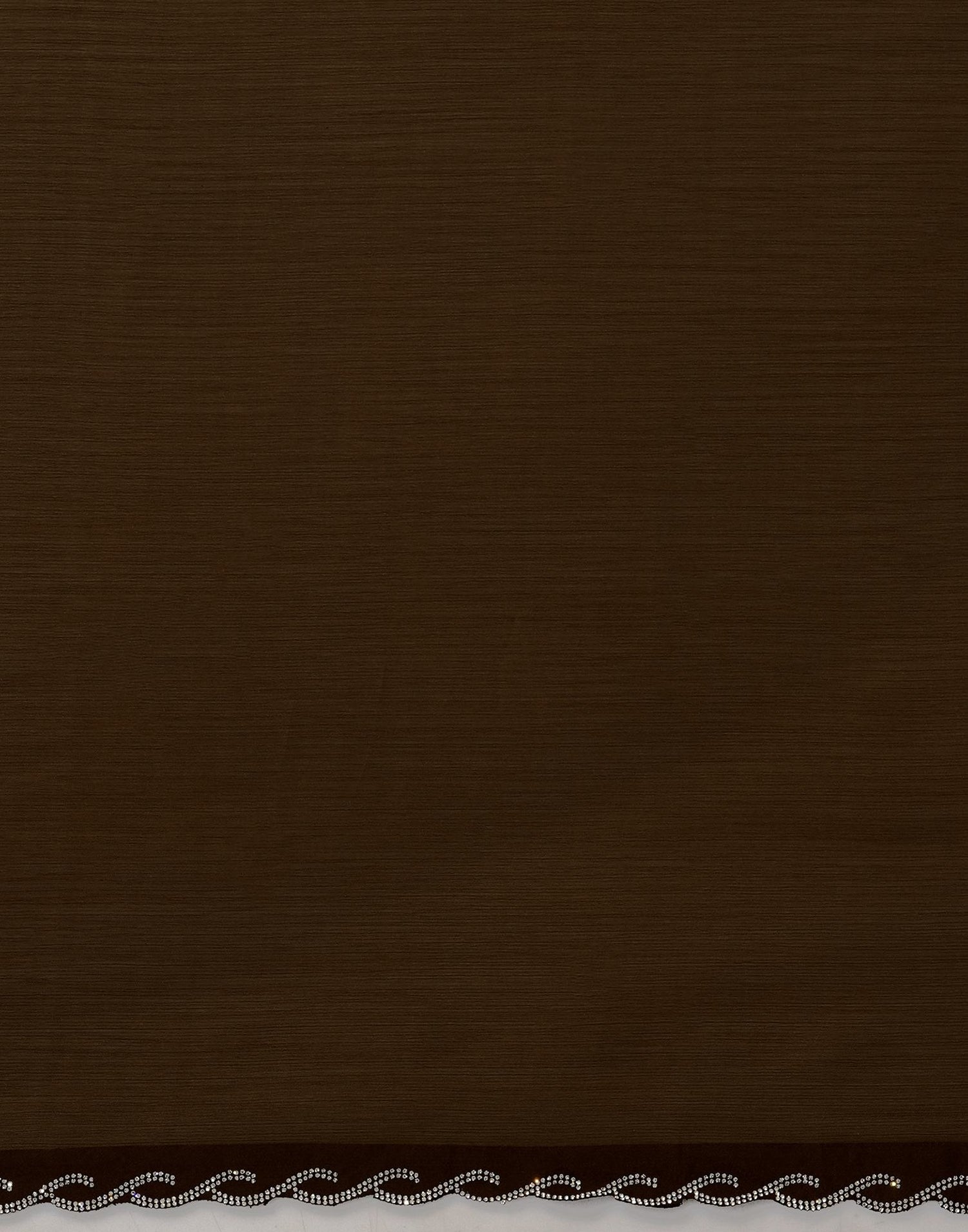 Coffee Brown Chiffon Stone Work Embellished Saree